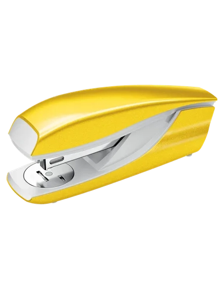 Grapadora petrus wow metálica amarilla