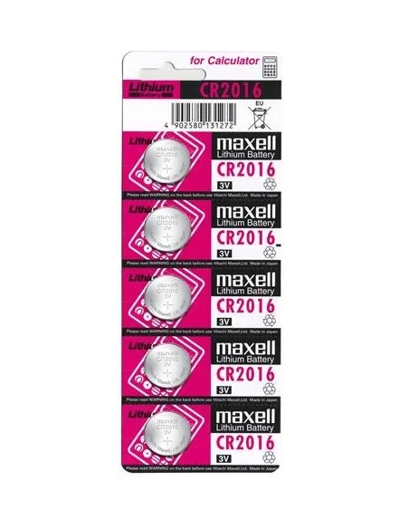 Pack 5 pilas maxell cr2016