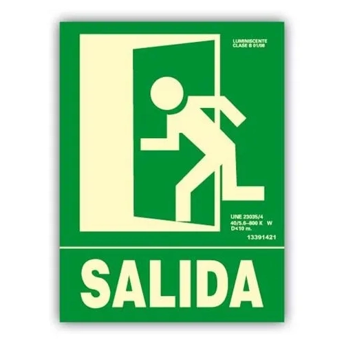 Señal " Salida " Izquierda 22x30 cm.