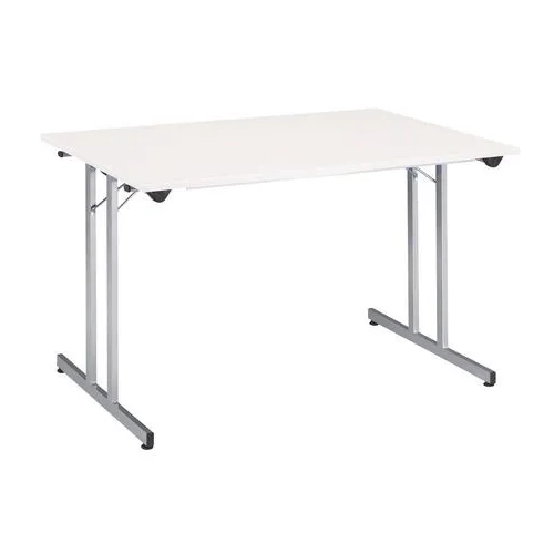 Mesa plegable apilable multiusos blanca 120x80 pata aluminio