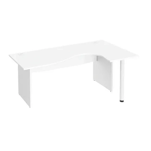 Mesa oficina ala Izquierda 180 roble gris patas madera