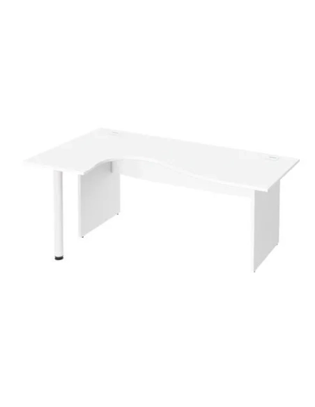 Mesa oficina ala Izquierda 180 blanca patas madera