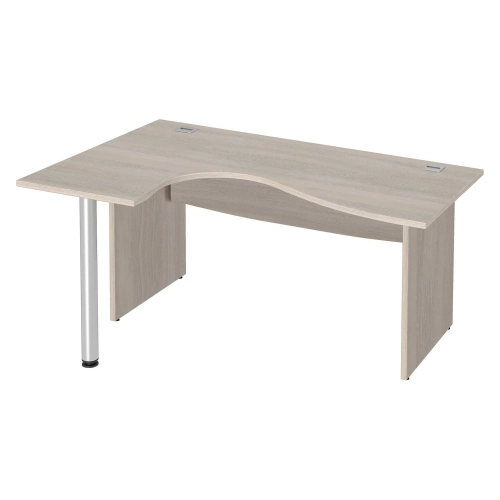 Mesa oficina ala Izquierda 180 roble gris patas madera