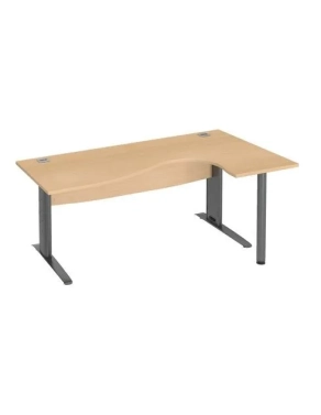 Mesa oficina 180 haya ala derecha patas metal antracita