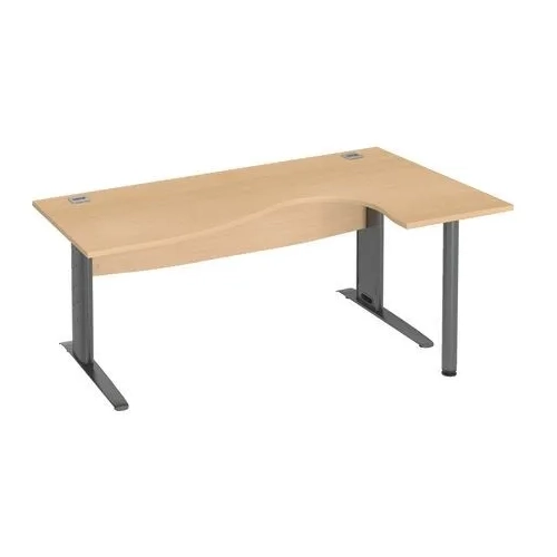 Mesa oficina 180 haya ala derecha patas metal antracita