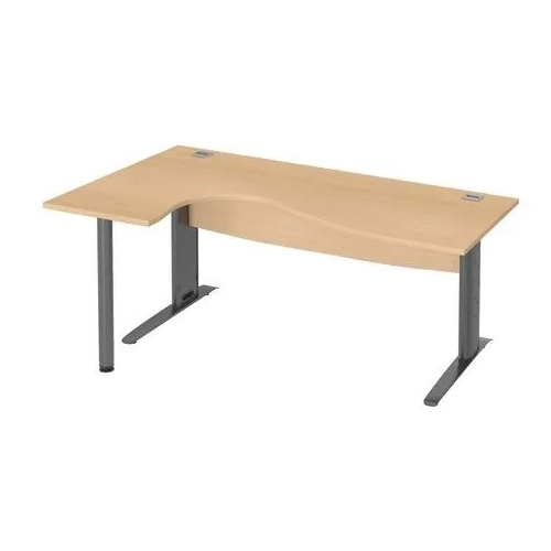 Mesa oficina 180 haya ala izquierda patas metal antracita