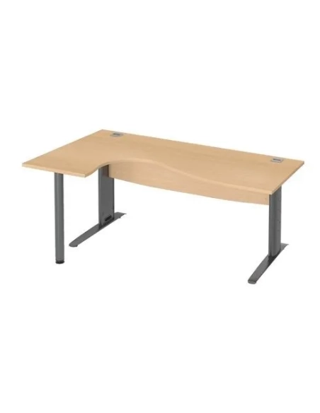 Mesa oficina 180 haya ala izquierda patas metal antracita