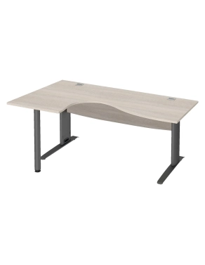 Mesa oficina 180 roble gris ala Izq. patas metal antracita