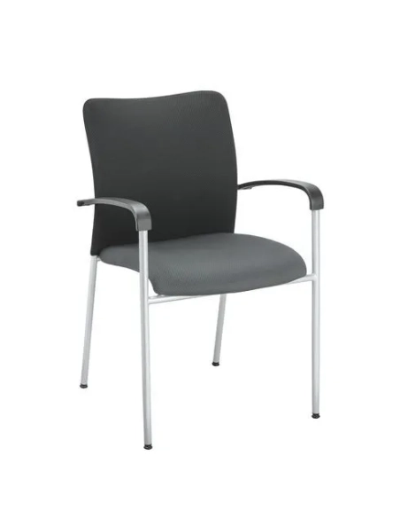 Silla visitante con brazos Siracusa gris