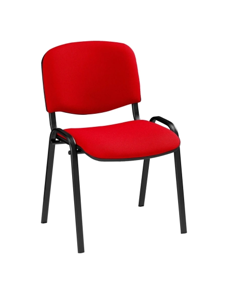 Silla conferencia roja pata negra
