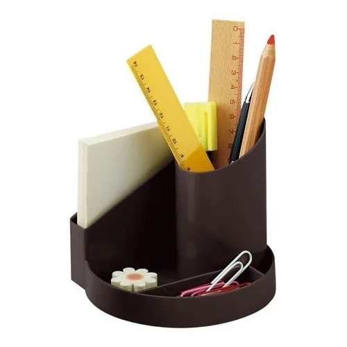 Cubilete 4 departamentos portalapices plastico negro