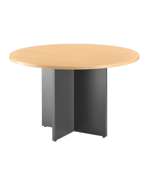 Mesa redonda 120 cm haya pata en cruz antracita