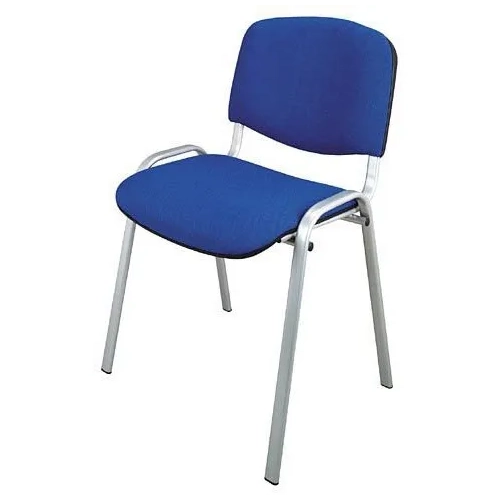 Silla conferencia azul pata aluminio