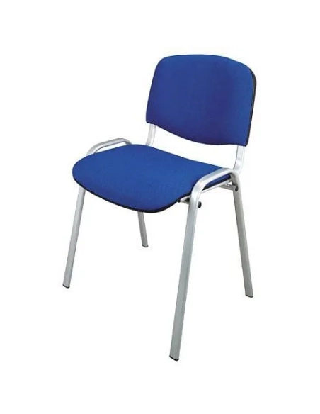 Silla conferencia azul pata aluminio