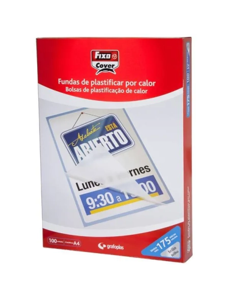 Caja 100 fundas de plastificar 175 micras A4
