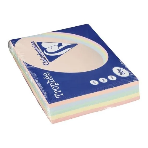 Papel 500h Clairefontaine trophee A4 surtido pastel