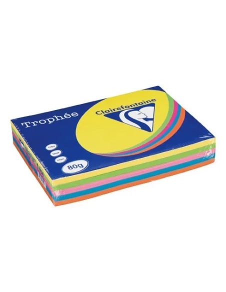 Papel 500h Clairefontaine trophee A4 surtido intenso