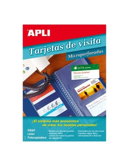 Tarjeta visita 200gr microperforada Apli