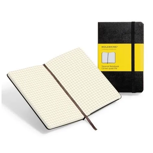 Cuaderno Moleskine 210x130mm cuadriculado Negro