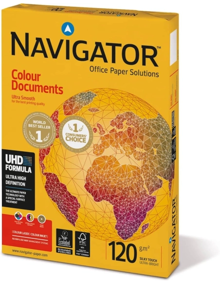 Papel fotocopiadora Navigator 120 gramos A4 blanco 250 hojas