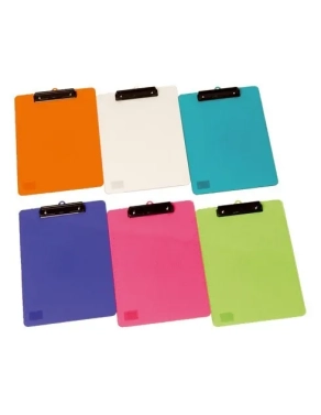 Soporte transparente pinza azul