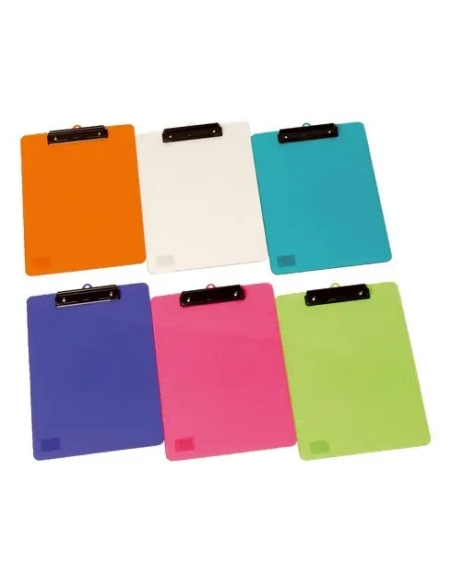 Soporte transparente pinza azul