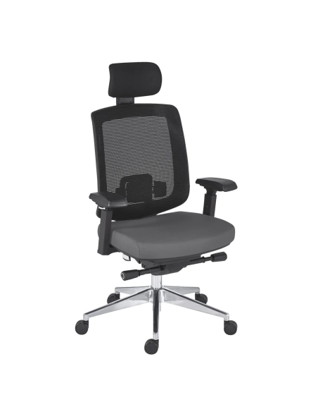 Silla oficina ergonómica Zolpee sincro ignifuga gris