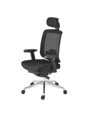 Silla oficina ergonómica Zolpee sincro ignifuga negra