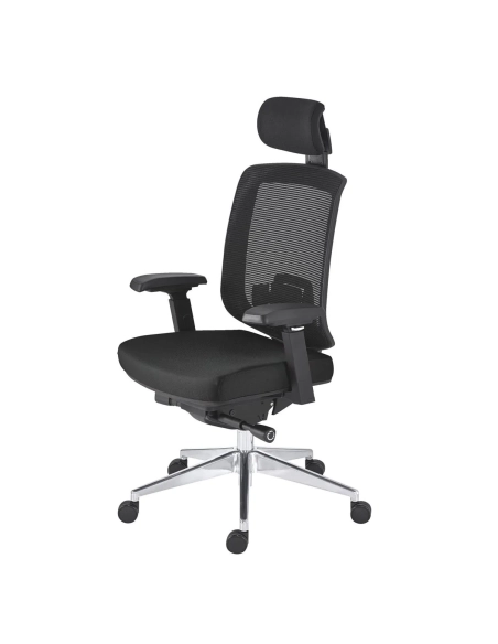 Silla oficina ergonómica Zolpee sincro ignifuga negra