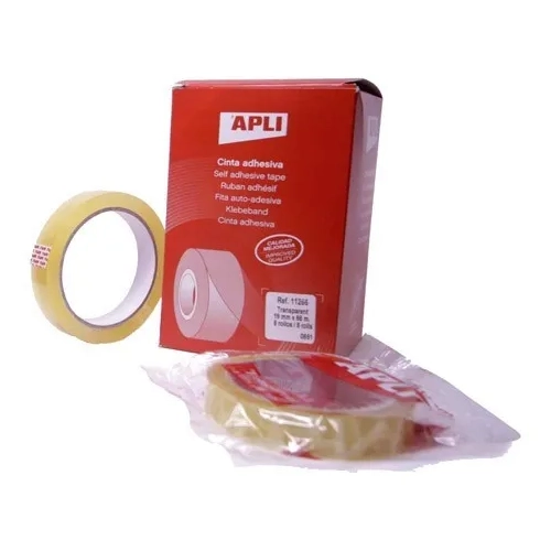 Cinta adhesiva transparente Apli 19mmx66m