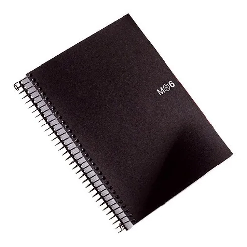 Cuaderno 6 colores A5  tapa polipropileno negro