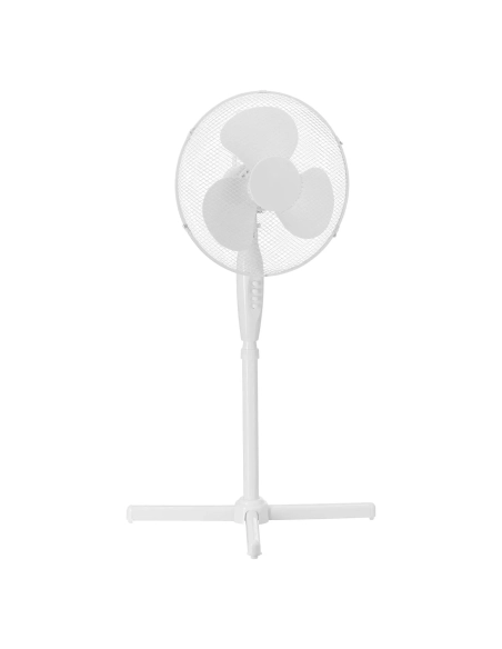 Ventilador de pie silencioso regulable en altura blanco