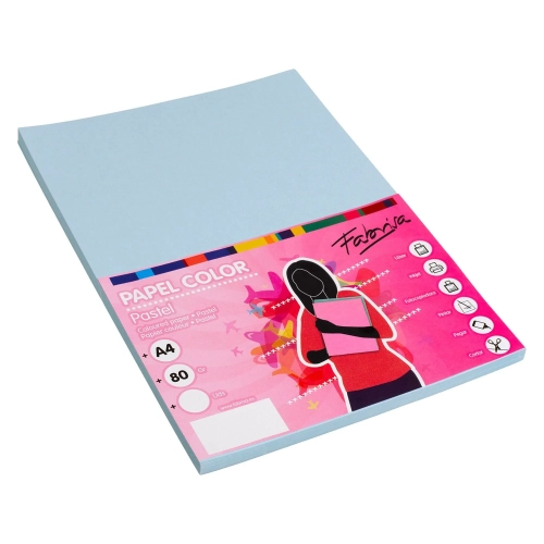 Papel de colores A4 80 gramos azul claro 100 hojas