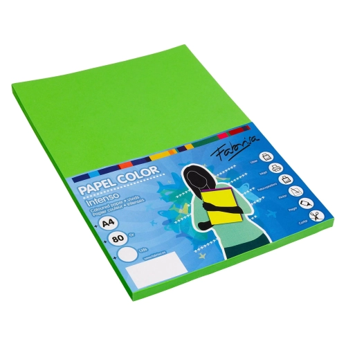 Papel de colores A4 80 gramos verde 100 hojas