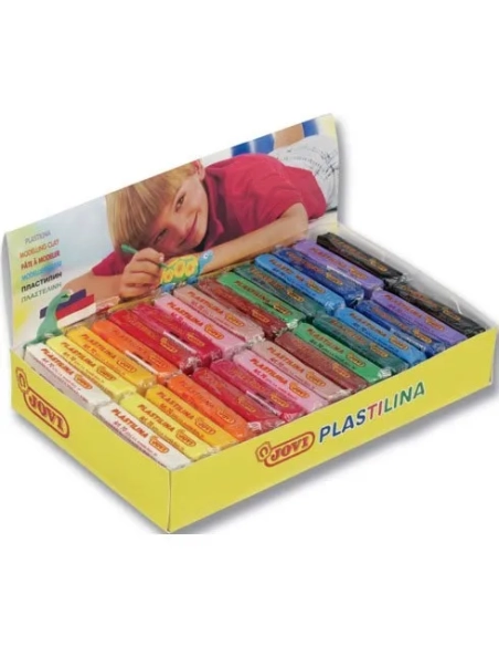Caja de 30 pastillas plastilina 50g colores surtidos