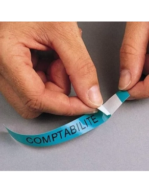 Cinta Dymo 12mmx7m negra sobre azul