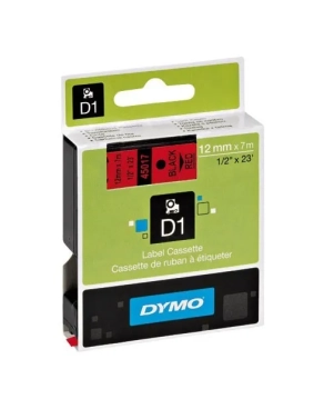 Cinta Dymo 12mmx7m negra sobre rojo