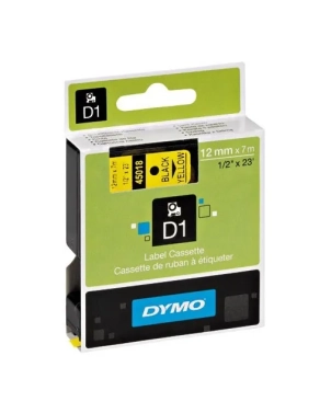 Cinta Dymo 12mmx7m negra sobre amarillo