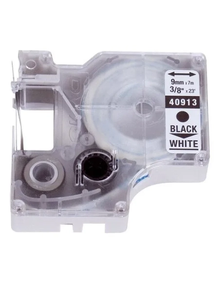 Cinta Dymo 9 mmx7m negro sobre blanco