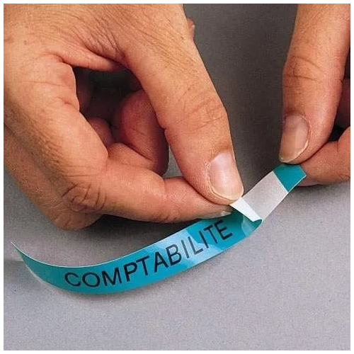 Cinta Dymo 9 mmx7m negro sobre azul