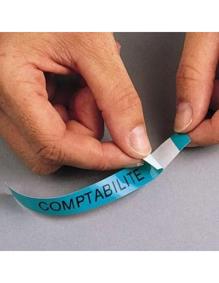 Cinta Dymo 9 mmx7m negro sobre azul