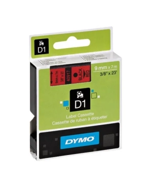 Cinta Dymo 9 mmx7m negro sobre rojo