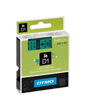 Cinta Dymo 9 mmx7m negro sobre verde