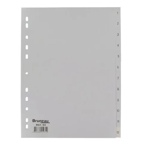 Juego separadores numericos 12 divisiones A4 JMB