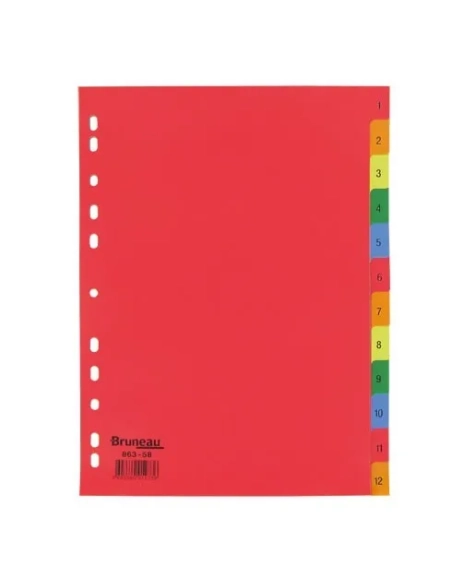 Juego separadores numericos 12 divisiones color A4 JMB