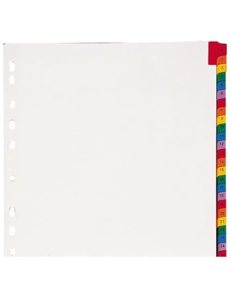Juego separadores numericos 31 divisiones color A4 JMB