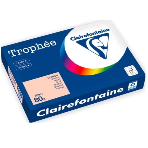Papel clairefontaine A4 salmon pastel 500 hojas 80 gramos