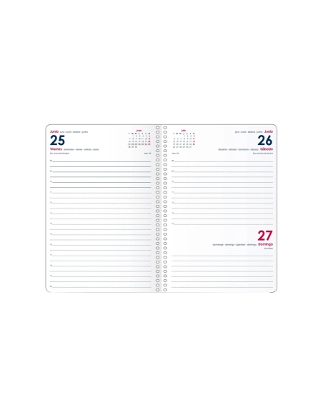 Agenda anual Dohe Gloss espiral dia pagina 125x180 azul
