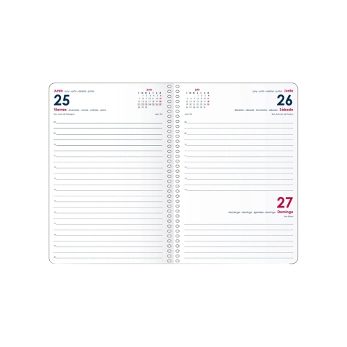 Agenda anual Dohe Gloss espiral dia pagina 125x180 verde