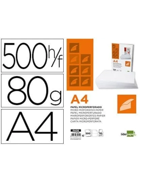 Papel A4 80gr microperforado a la mitad 500h